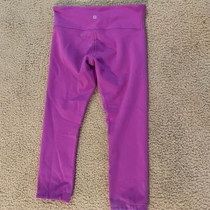 Purple lulu lemon 3/4 length leggings size 2